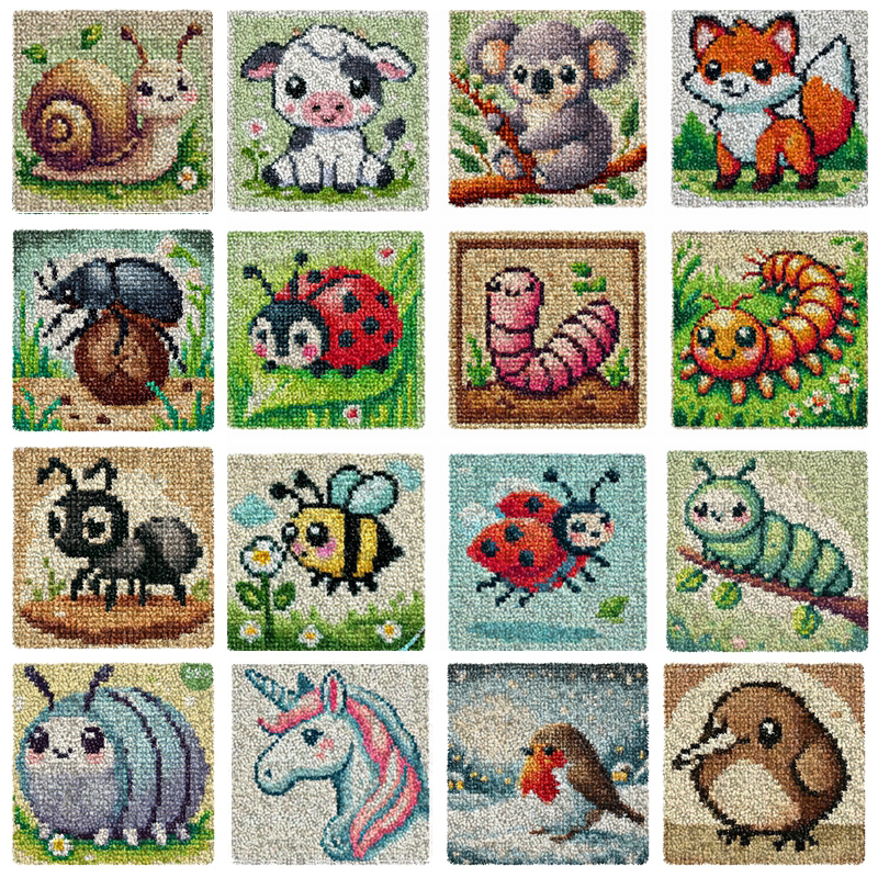 Diy Electronics Watch - Cute Animals Embroidery Latch Hook Kit