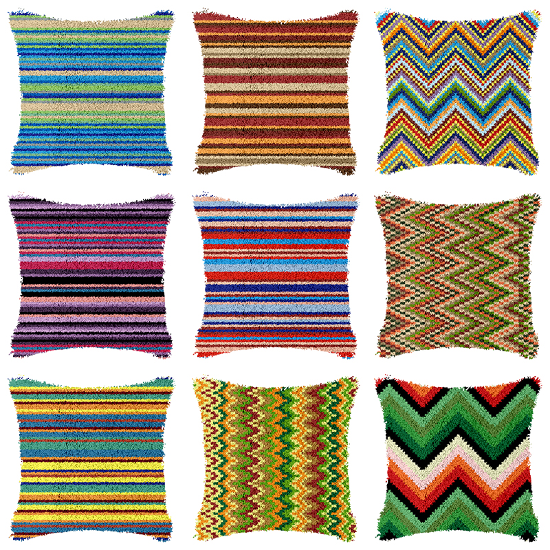 Diy Electronics Watch - Lattice stripes Pillowcase DIY Latch Hook