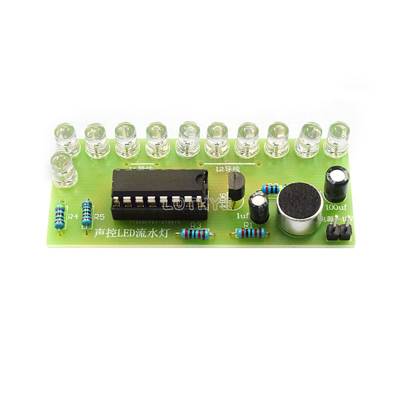 Diy Electronics Parts - CD4017 Voice Control LED Water Light