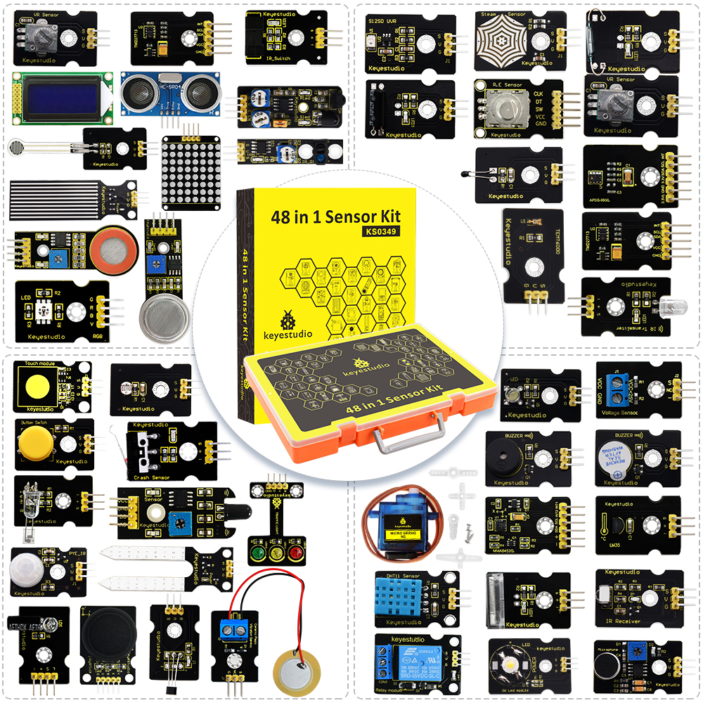 Arduino Uno Starter Kit - Keyestudio 48 in 1 Sensor Starter