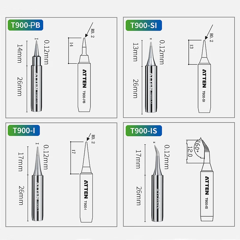 Original ATTEN 5Pcs T900-M Aut - Diy Soldering Station No Electronics recensione e prezzo