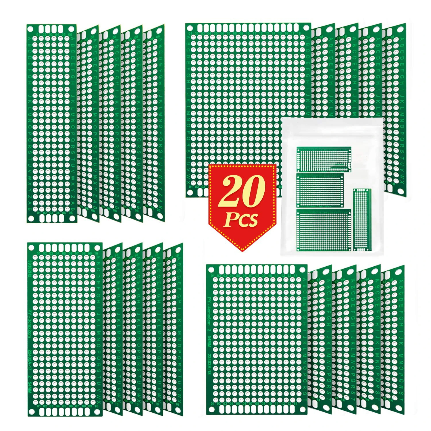 20 Pcs Double Sided PCB Board  - Pcb Etching Kit recensione e prezzo