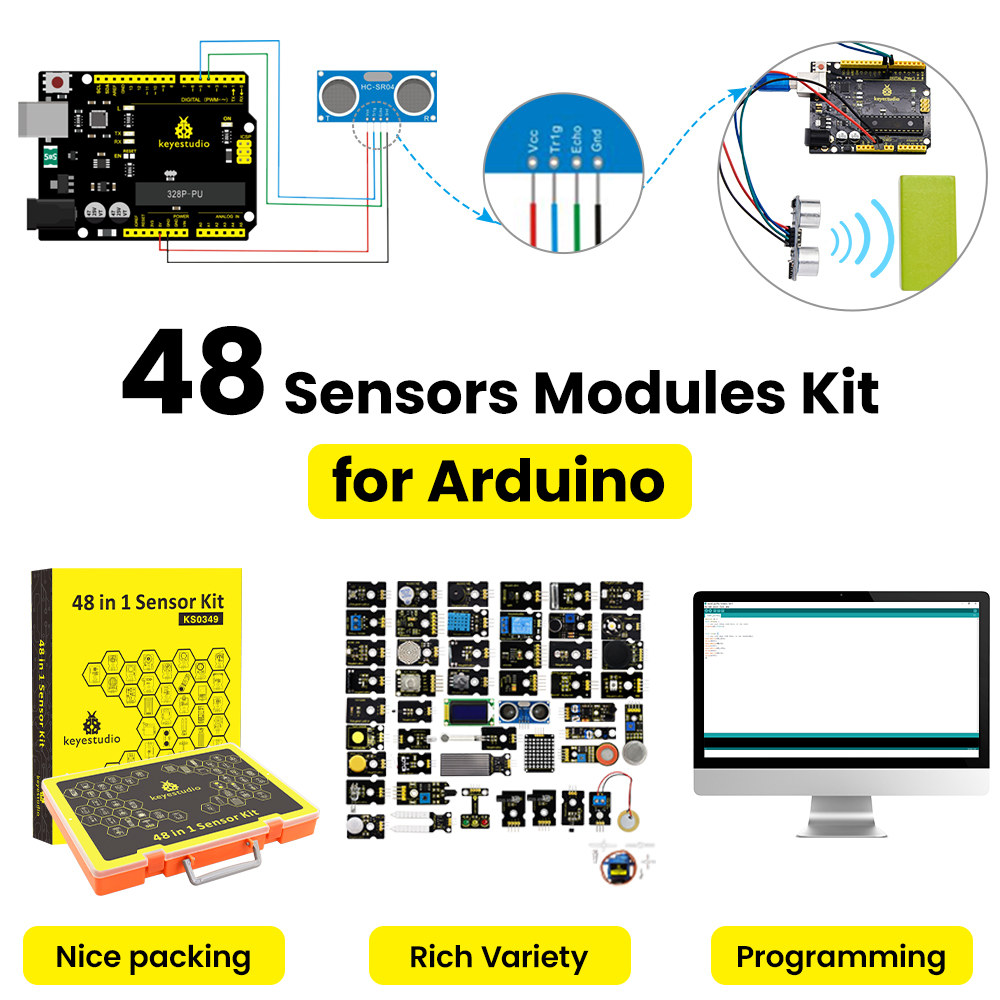Keyestudio 48 in 1 Sensor Star - Arduino Uno Starter Kit recensione e prezzo